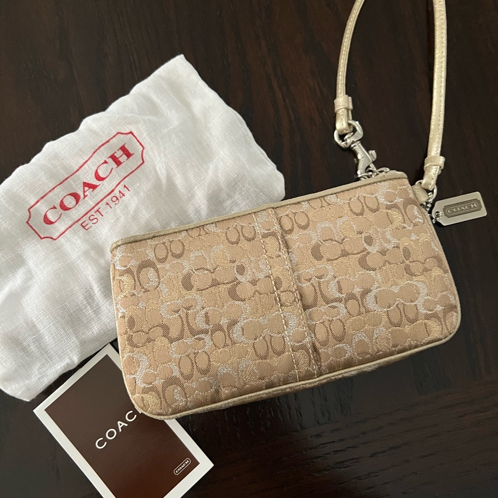 Coach Gold/Silver Wristlet
